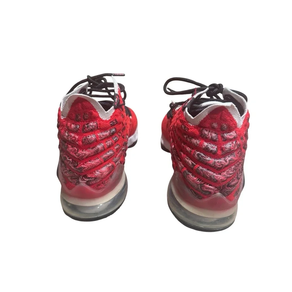 Nike Lebron 17 Air Max Uptempo Red Black Size 9.5 Basketball‎ Shoes KnitPosite